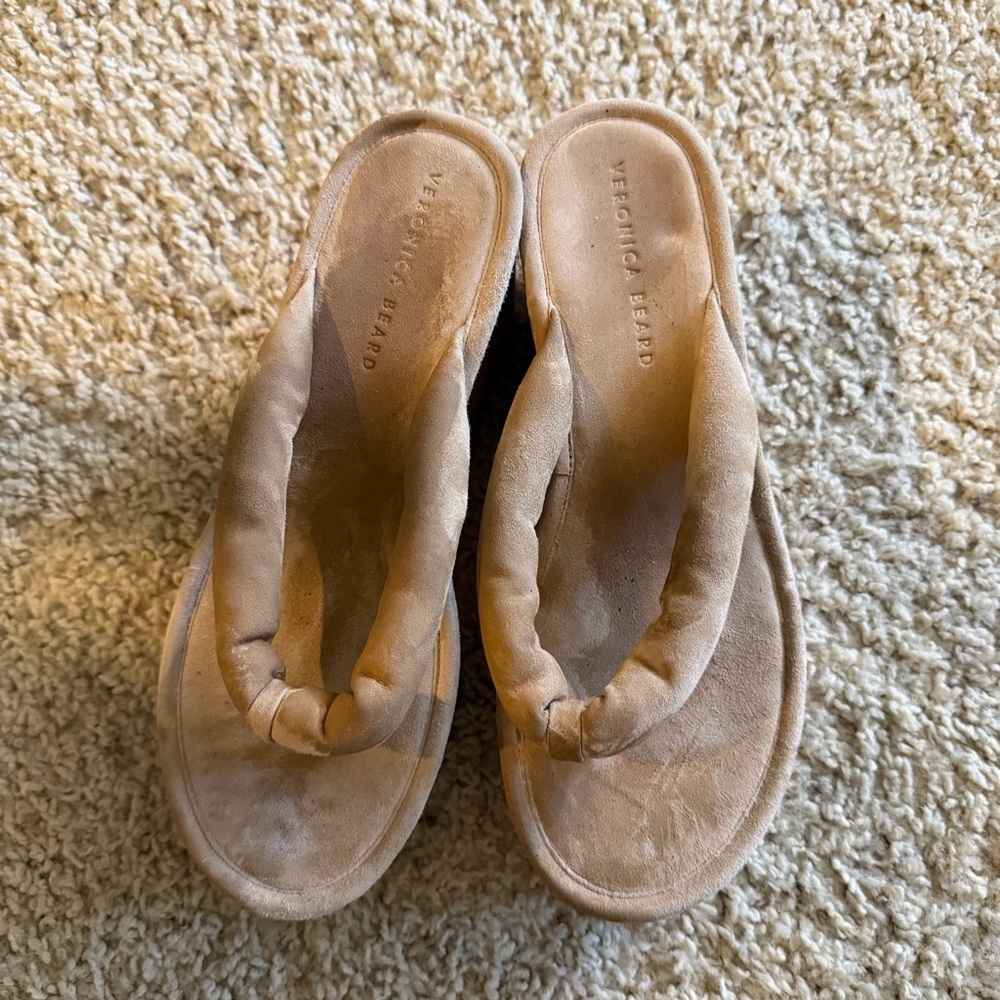 Veronica Beard Geno Cork Platform Thong Sandals Women's 9.5 Slip On - Picture 3 of 6